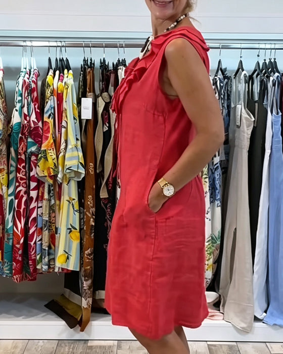 Robe Volant Sans Manches Décontractée