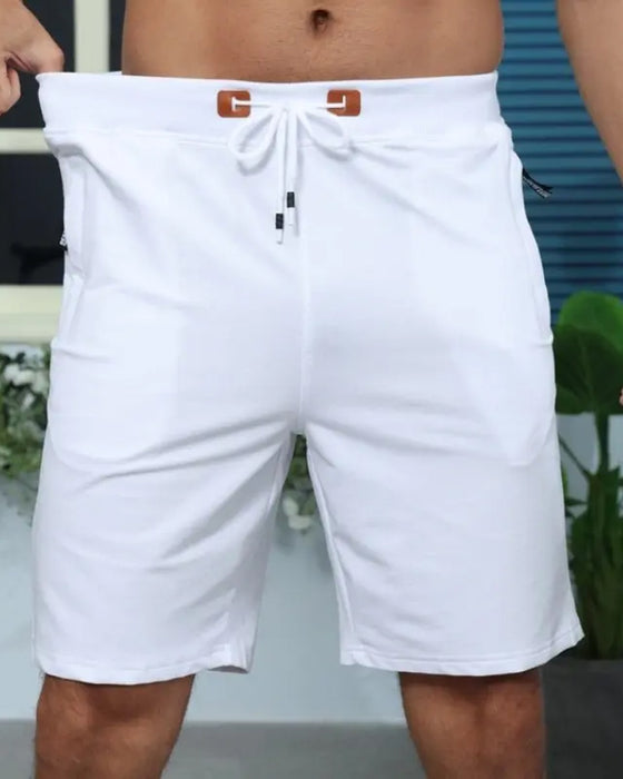 Short Taille Élastique Cordon De Serrage Unie Homme