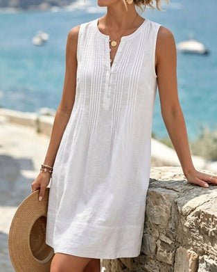 Robe Sans Manches Plissé Accordéon Courte