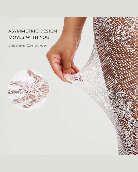 Collant gainant taille haute pour femme avec dentelle florale