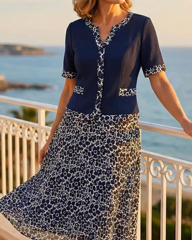 Ensemble Patchwork Florale Haut + Jupe Florale