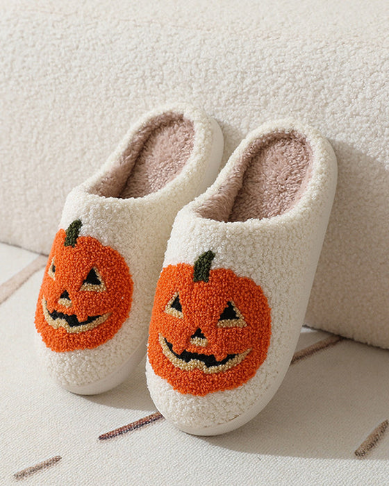 Chaussons chauds en peluche imprimés pour la maison