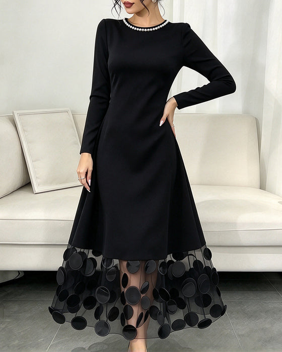 Robe Maille À Pois Patchwork