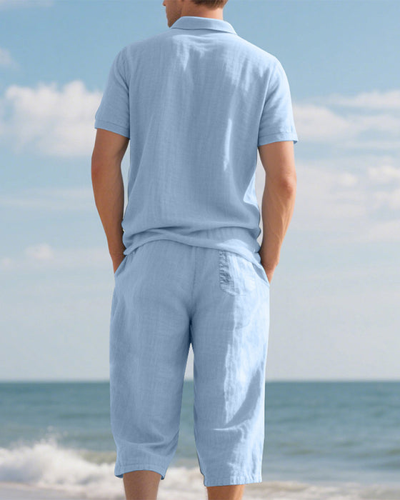 Ensemble Décontracté Pour Homme Composé D'un Polo Et D'un Pantalon 7/8