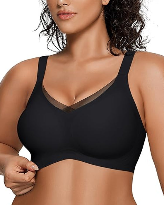 Soutien-Gorge Sans Armature Pour Femme En V Mesh – Bralette Confortable Et Offrant Un Bon Maintien