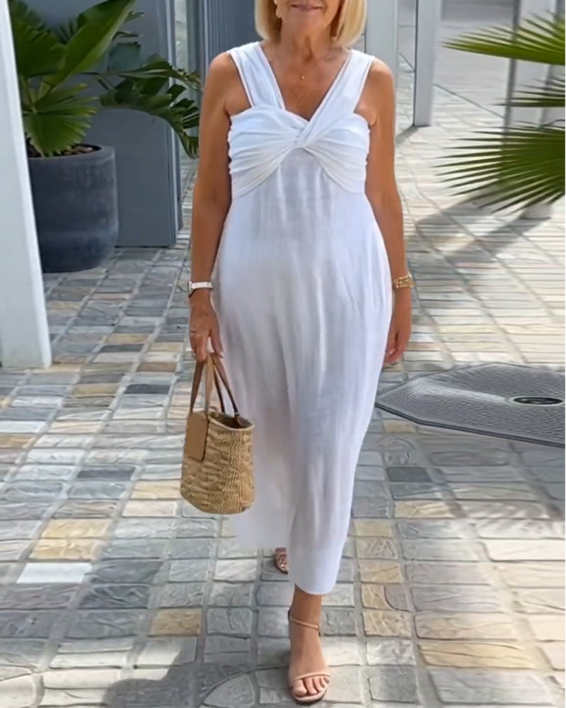 Robe Torsadée Bretelle Unie