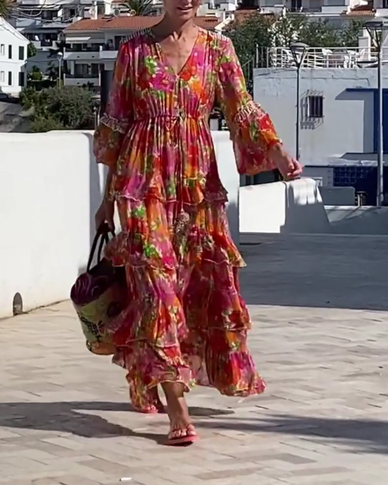 Robe Volantée Col V