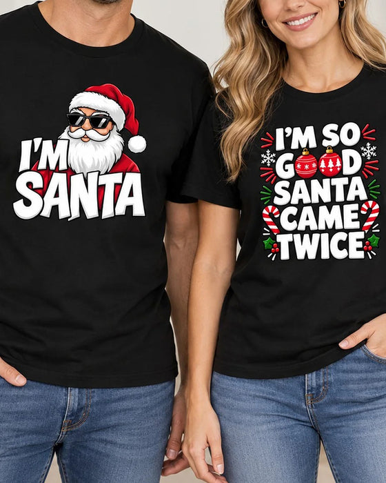 Je Suis Père Noël Noël Couples Graphique T-Shirt