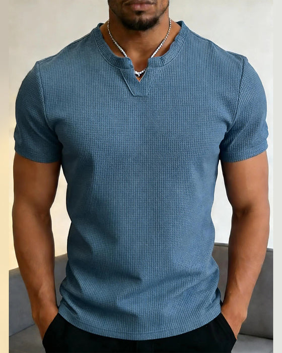 T-Shirt Homme À Motif Gaufré Décontracté