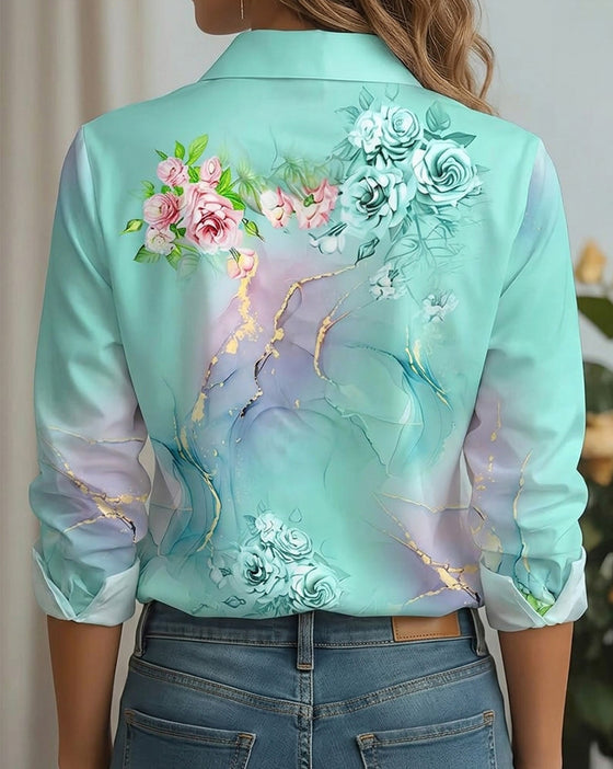 Chemise À Imprimé Floral Avec Col