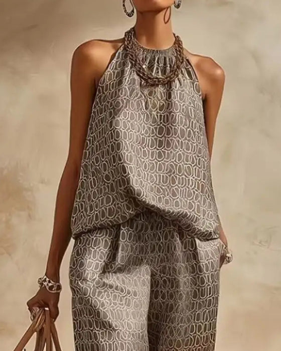 Ensemble Géométrique Halter Jogger