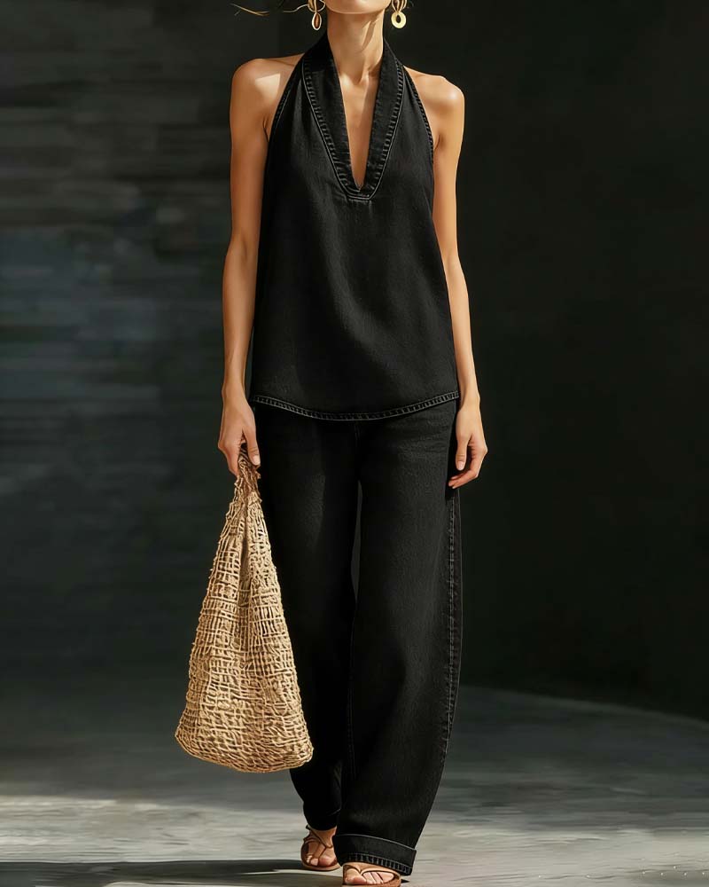 Set Mode Col Halter Jean