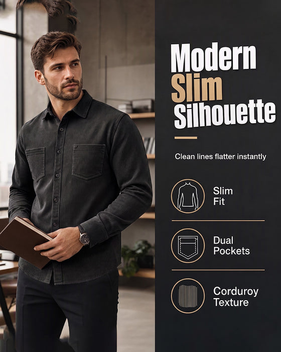 👔 Veste Chemise Décontractée En Velours Côtelé Pour Homme – Texture Classique Rencontre Confort Quotidien