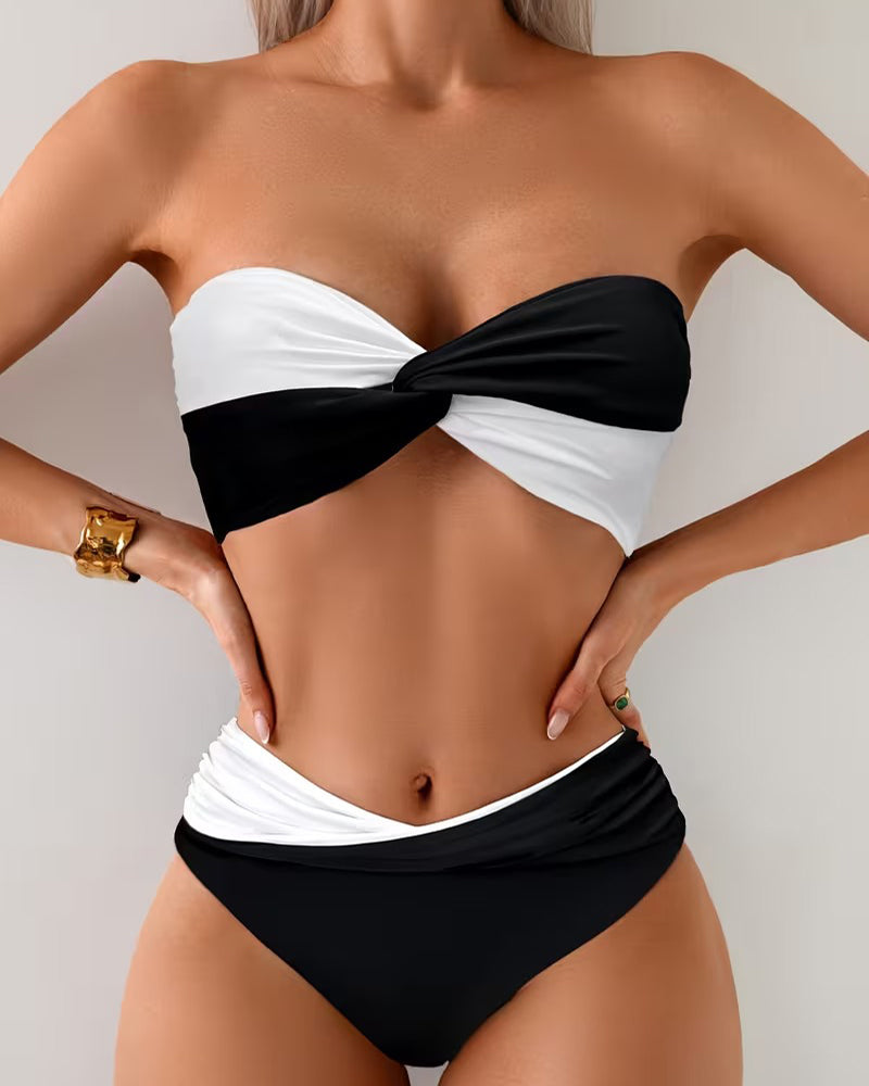 Bikini Stylisé Couleur Contrastée