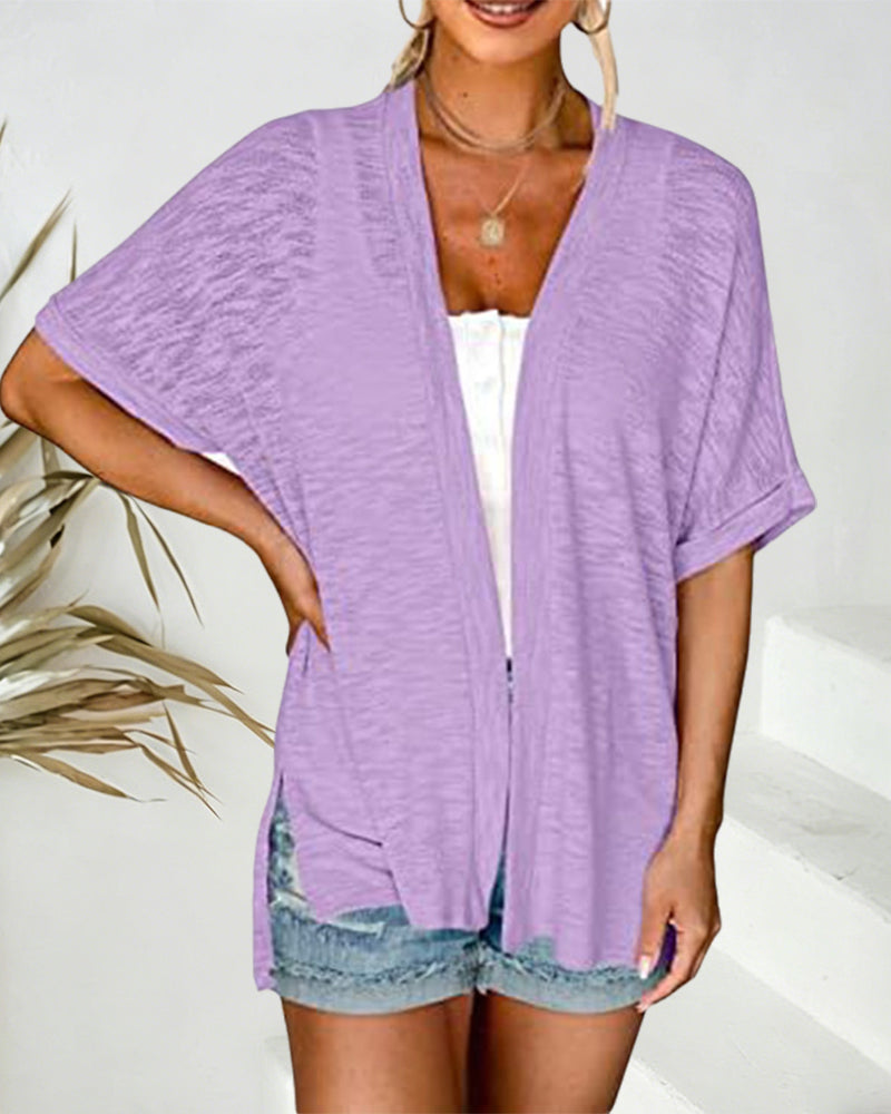 Manteau Manches Courtes Décontracté Unie
