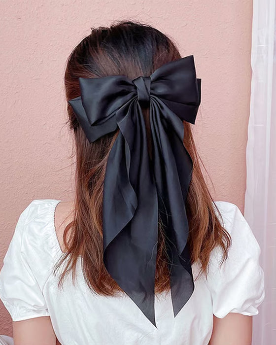 🔥 Grand Nœud Pince À Cheveux Pour Femme – Accessoire De Queue De Cheval Pour Mariage & Quotidien Avec Longue Queue