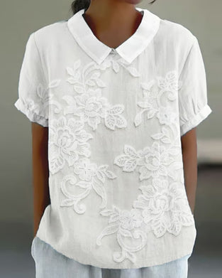 Blouse Avec Col Imprimé Uni