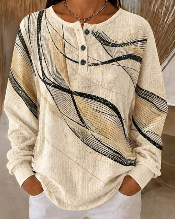 Sweatshirt Ligne Vague Imprimé