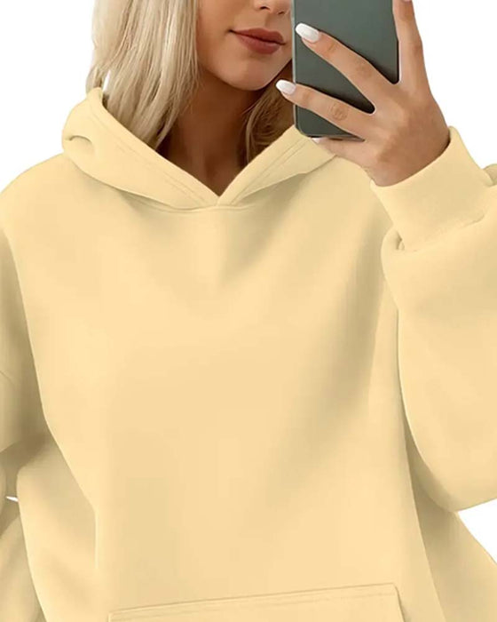 Hoodie Unie Manche Longue Décontracté