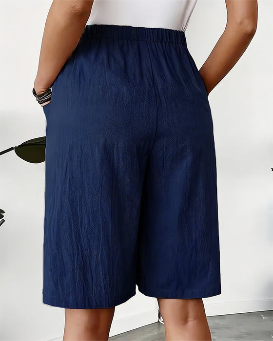 Shorts 100% Coton Décontracté Poche Design