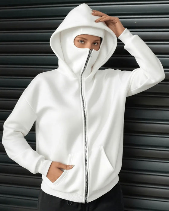 Manteau Capuche Décontracté Fermeture Éclair Sweatshirt