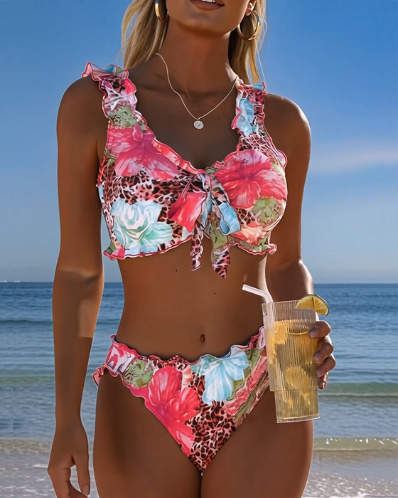 Bikinis Floral Léopard Patchwork