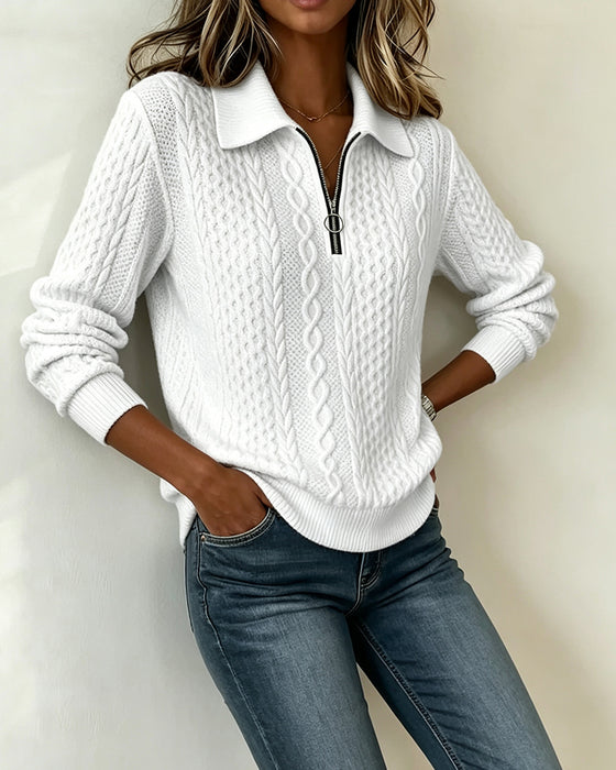 Sweat Col Revers Manches Longues