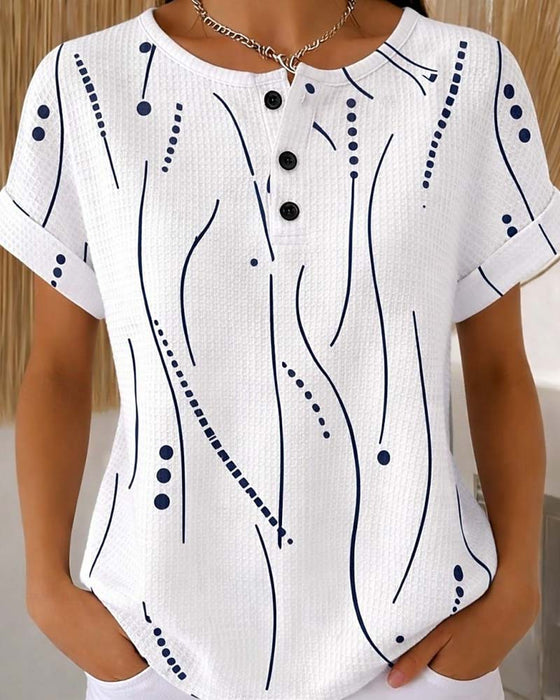 T-Shirt Col Rond Manches Courtes