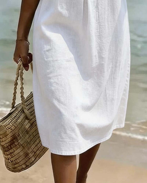 Robe À Lacets Et Manches À Volants