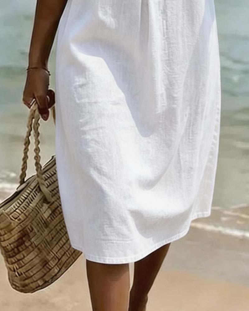 Robe À Lacets Et Manches À Volants