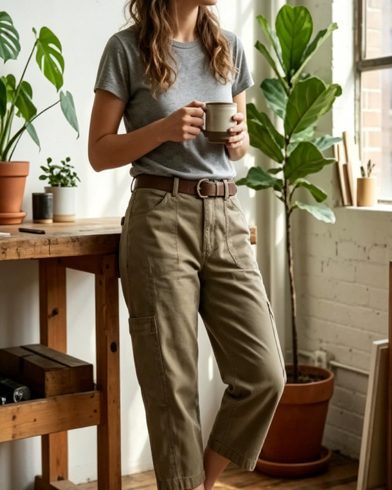 Pantalon Vintage Design Décontracté