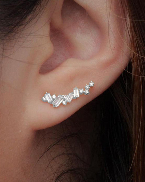 Boucles d'oreilles simples et brillantes à motifs géométriques