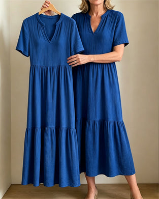 Robe Décontractée Uni Manches Courtes