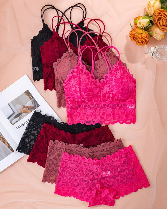 Ensemble Lingerie Dentelle Découpe Dos