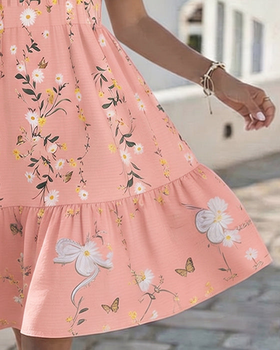 Robe Daisy Dentelle Manche Courte Vacances