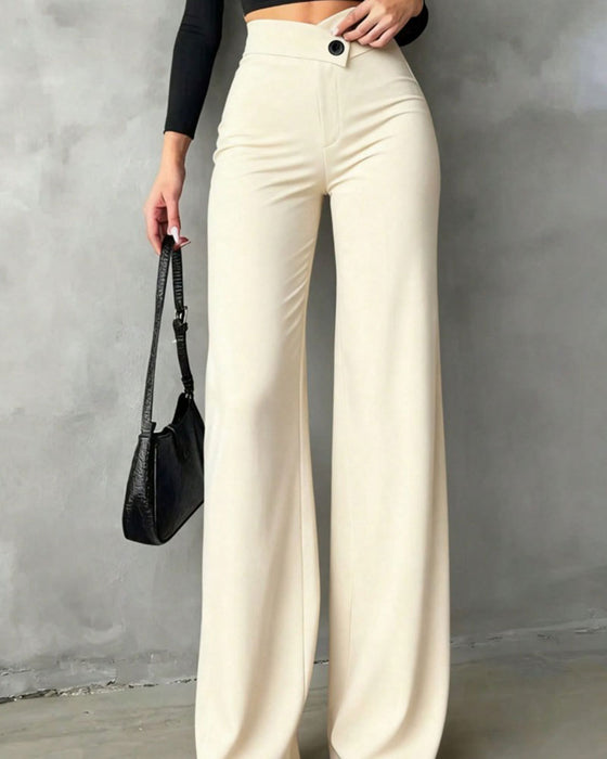 Pantalon De Costume Taille Haute Drapé