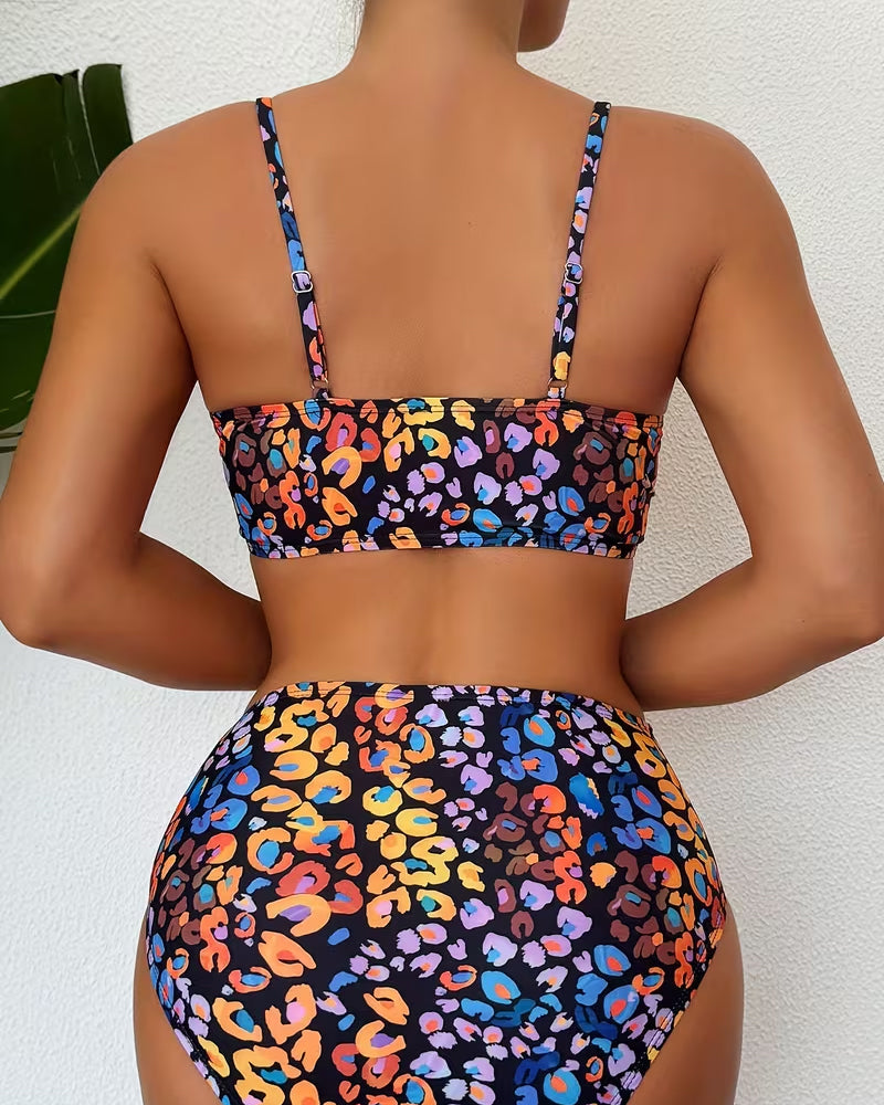 maillot de bain deux pièces bikini à imprimé floral tendance