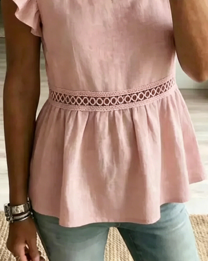 Blouse Col Carré Volant