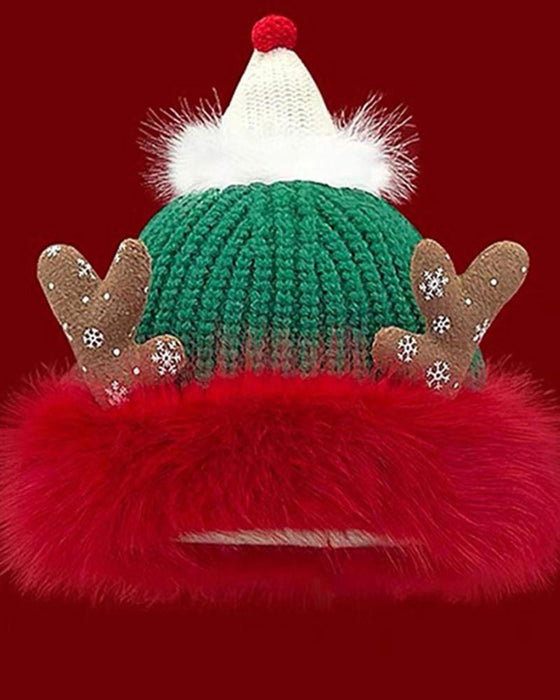 Chapeau Tricoté Joyeux De Célébration De Festival Style Noël