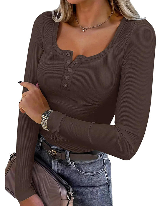 Blouse Décontractée Bouton Manches Longues