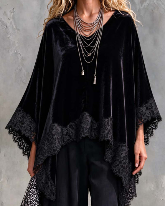 Haut Manche Cloche Dentelle Cape