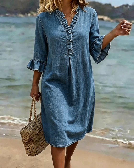 Robe Volants Col V