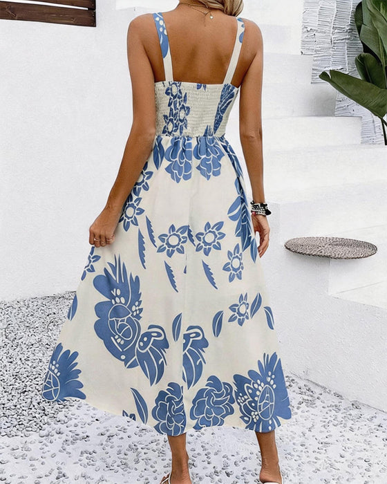 Robe Élégante Bretelle Imprimé