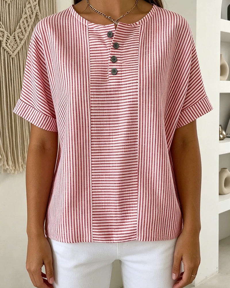 Blouse Col Rond Manche Courte