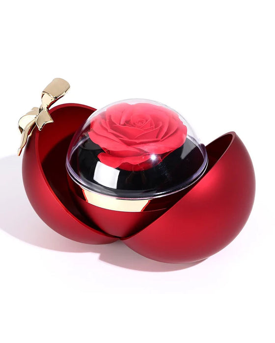 Boîte de Rose Ball - Avec Collier Double Cœur Gravé