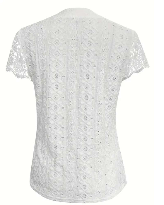 Blouse Unie Creuse Manches Courtes