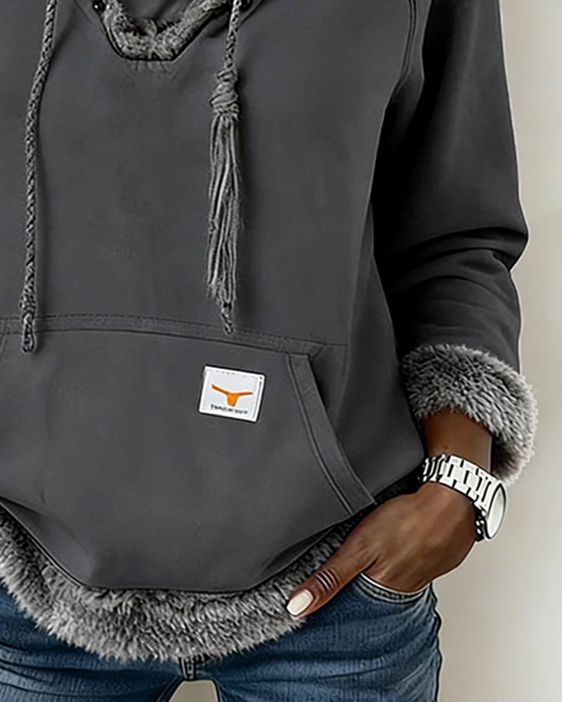 Sweat À Manches Longues À Détails Patchwork Et Poche