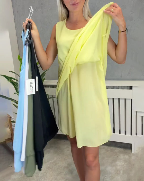 Robe Sans Manches Unie Décontractée