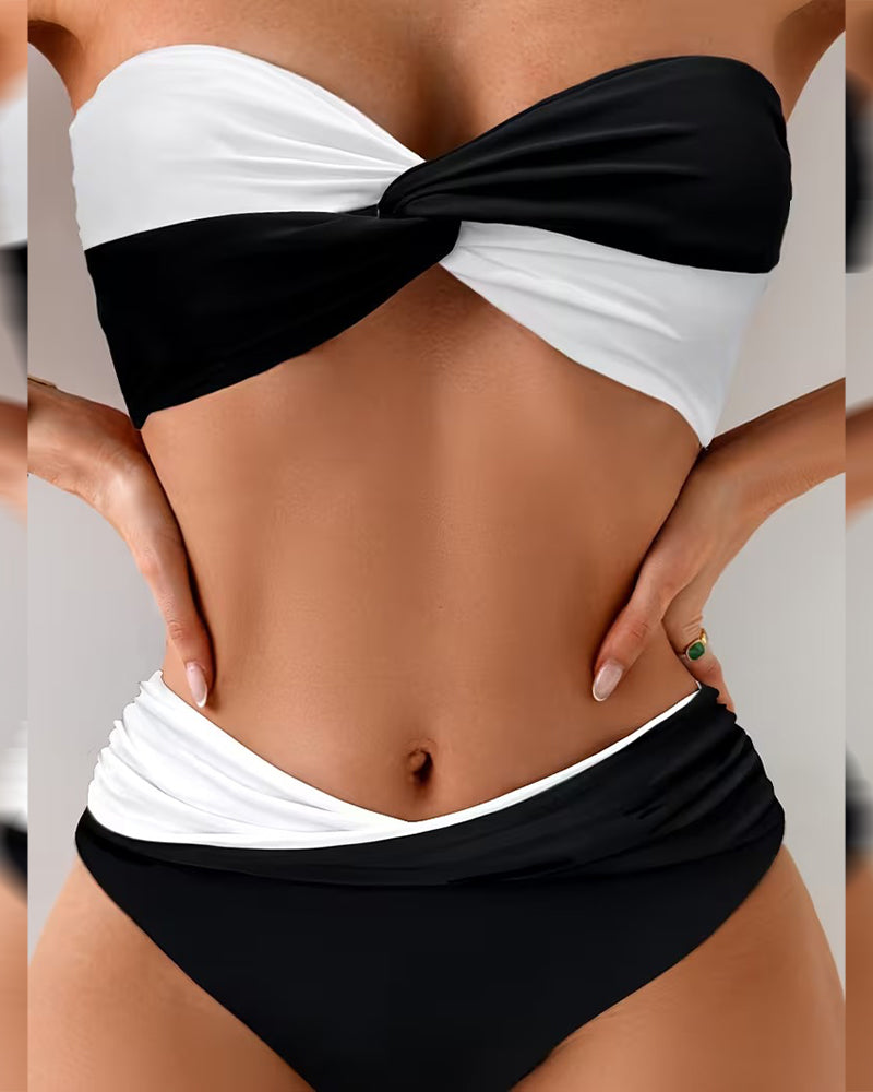 Bikini Stylisé Couleur Contrastée