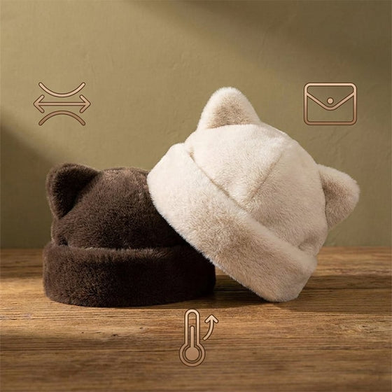 Chapeau Imprimé Léopard Peluche Oreille De Chat